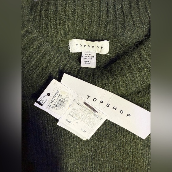 TOPSHOP Hunter green oversized crew neck sweater size XS. - Picture 13 of 16